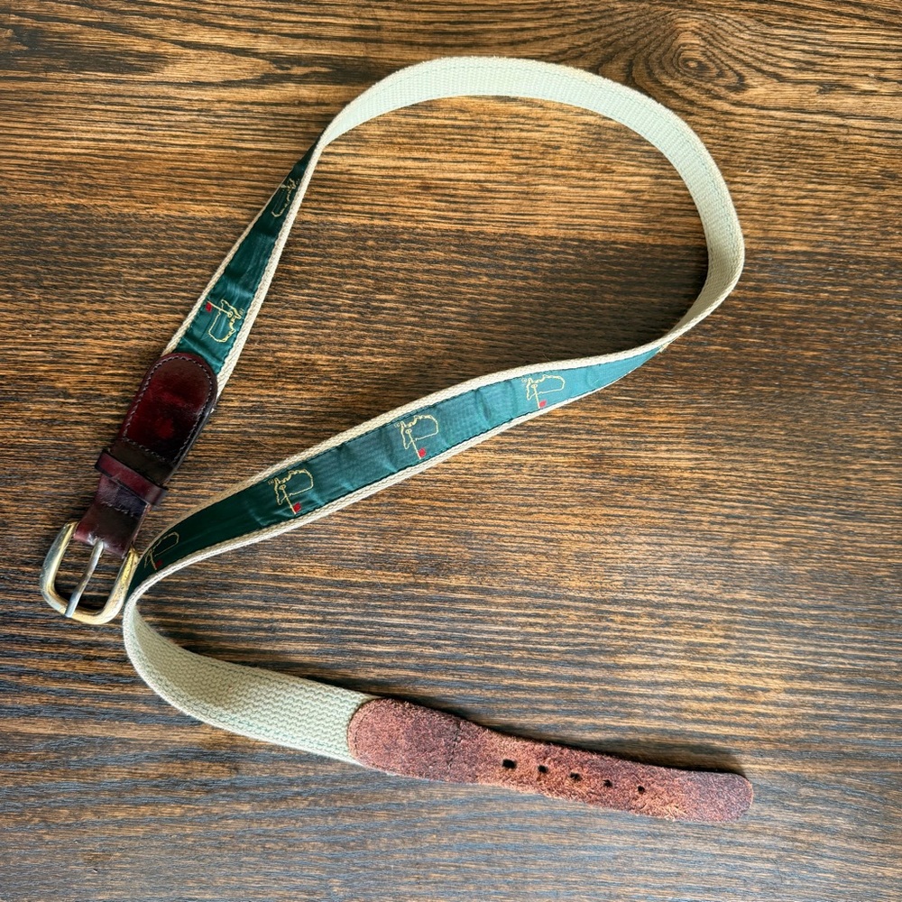 MASTERS tan and leather belt sz 38